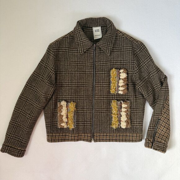 Bethany Williams Manx Tweed Wool Jacket XL Handwoven Applique Made in England - Picture 2 of 13